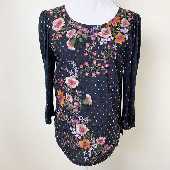 One September Floral Embroidered Blouse - Picture 1 of 9